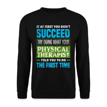 Lustige Physiotherapeut Sprüche - Unisex Pullover - Schwarz - Vorne - Alina (178cm) & Michal (187cm)