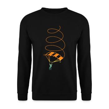 Paraglider Vintage Paragliding Paraglider Spiral - Unisex Pullover - Schwarz - Vorne - Alina (178cm) & Michal (187cm)