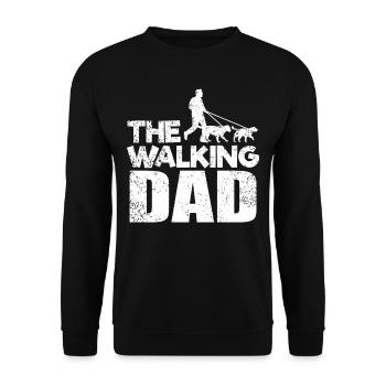 The Walking Dad Walking the dog - Unisex Sweatshirt - black - Front - Alina (178cm) & Michal (187cm)