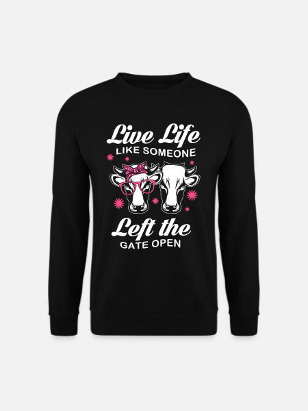 Kühe Kuh Schädel Kuhglocke Freundin - Unisex Pullover - Schwarz