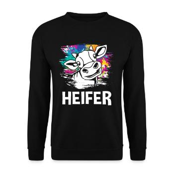 Kühe - Unisex Pullover - Schwarz - Vorne - Alina (178cm) & Michal (187cm)