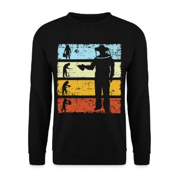 Apicole Vintage Abeilles Chuchoteurs Rétro Apiculture - Sweat-shirt Unisexe - noir - Devant - Alina (178cm) & Michal (187cm)
