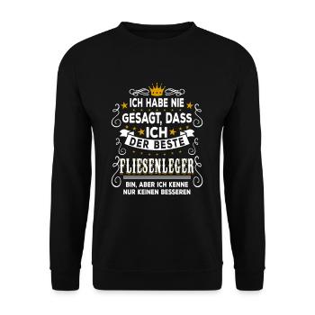 Bester Fliesenleger Handwerker Fliesen Beruf - Unisex Pullover - Schwarz - Vorne - Alina (178cm) & Michal (187cm)