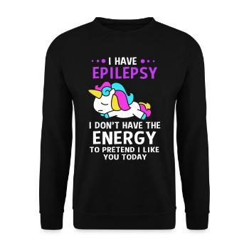 epilepsy - Unisex Sweatshirt - black - Front - Alina (178cm) & Michal (187cm)