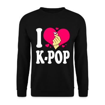 K-Pop - Unisex Pullover - Schwarz - Vorne - Alina (178cm) & Michal (187cm)