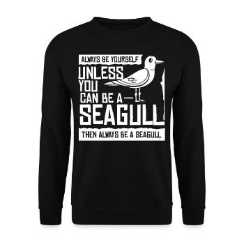 Seagulls Seabird Möven Seagulls Lake Bird - Unisex Sweatshirt - black - Front - Alina (178cm) & Michal (187cm)