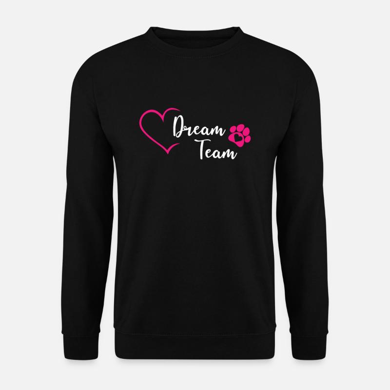 Hund Mensch Pfote Herz Vintage - Unisex Pullover - Schwarz