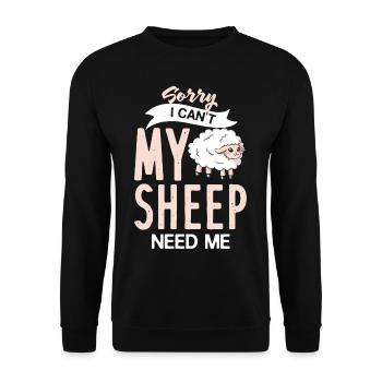 Mouton mouton mouton agneau lait agriculteur agriculteur - Sweat-shirt Unisexe - noir - Devant - Alina (178cm) & Michal (187cm)
