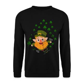 St. Patrick's Day Goblin - Unisex Sweatshirt - black - Front - Alina (178cm) & Michal (187cm)