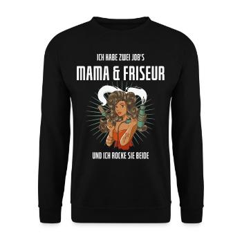 FRISEUR MAMA GESCHENK MUTTERTAG - Unisex Pullover - Schwarz - Vorne - Alina (178cm) & Michal (187cm)