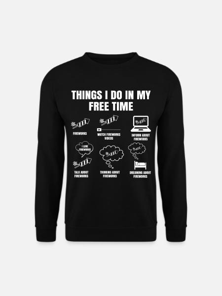 Things I Do In My Free Time Fireworks - Unisex Pullover - Schwarz