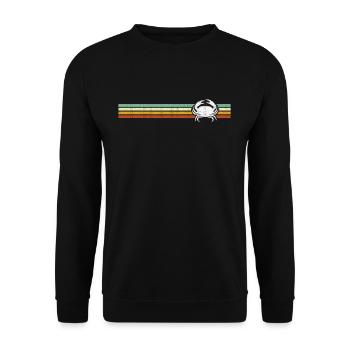 Retro Krebs Krabbe Vintage Krabben Krebstier - Unisex Pullover - Schwarz - Vorne - Alina (178cm) & Michal (187cm)