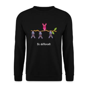 Be Different Fledermaus - Unisex Pullover - Schwarz - Vorne - Alina (178cm) & Michal (187cm)