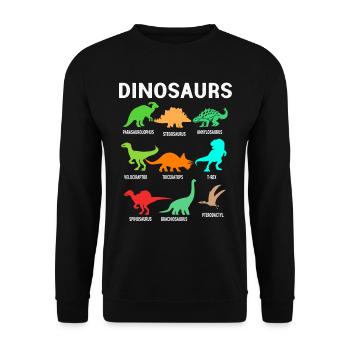 dinosaur - Unisex Sweatshirt - black - Front - Alina (178cm) & Michal (187cm)