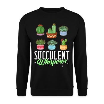 Succulent Cactus Cactus Aloe Vera Agave - Unisex Sweatshirt - black - Front - Alina (178cm) & Michal (187cm)