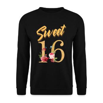 Doux 16e anniversaire - Sweat-shirt Unisexe - noir - Devant - Alina (178cm) & Michal (187cm)