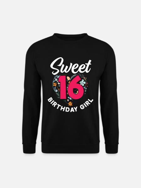16. Geburtstag Mädchen 16 Jahre Geschenk - Unisex Pullover - Schwarz