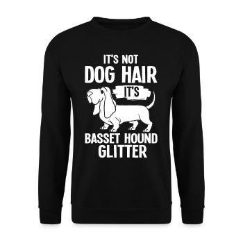 Basset Hound Hund Welpen Besitzer Liebhaber - Unisex Pullover - Schwarz - Vorne - Alina (178cm) & Michal (187cm)