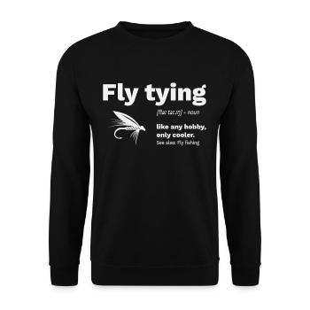 Fly-binding Fly Fishing Fly Tying - Unisex Sweatshirt - black - Front - Alina (178cm) & Michal (187cm)