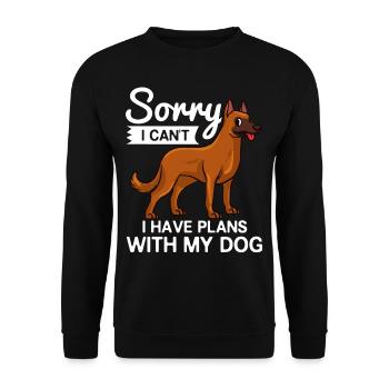 Belgian Malinois Dog Puppy Owner Lover - Unisex Sweatshirt - black - Front - Alina (178cm) & Michal (187cm)