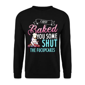 Shut The Fucupcake Licorne cupcake - Sweat-shirt Unisexe - noir - Devant - Alina (178cm) & Michal (187cm)