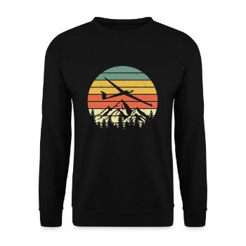 Vintage planeurs montagnes - Sweat-shirt Unisexe - noir - Devant - Alina (178cm) & Michal (187cm)