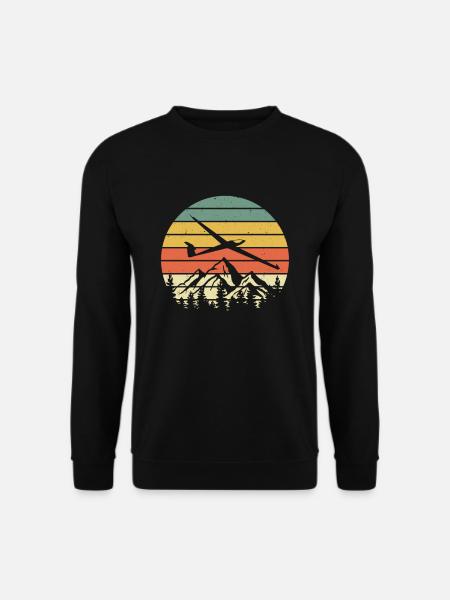Vintage Segelflieger Berge - Unisex Pullover - Schwarz