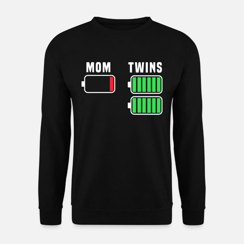 Twins Mom Battery Gift - Unisex Sweatshirt - black
