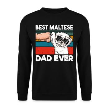 Meilleur Maltese Dad Ever Ghettofist Maltais Papa - Sweat-shirt Unisexe - noir - Devant - Alina (178cm) & Michal (187cm)