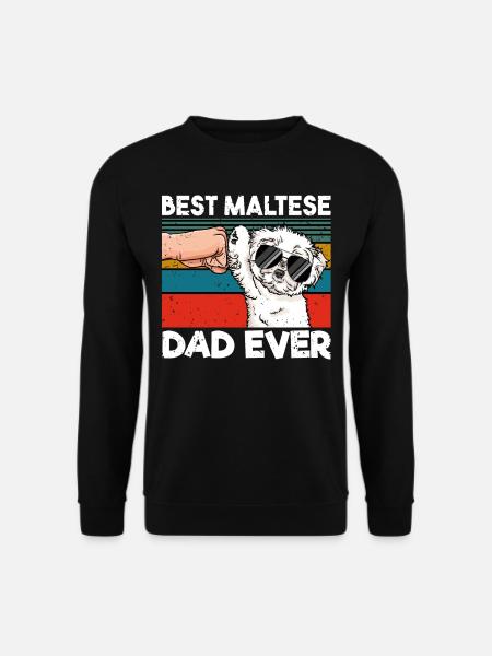 Best Maltese Dad Ever Ghetto Fist Dog Lover Gift - Unisex Pullover - Schwarz