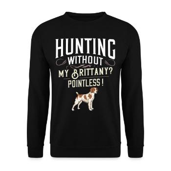 Brittany Spaniel Epagneul Breton chiot chiot - Sweat-shirt Unisexe - noir - Devant - Alina (178cm) & Michal (187cm)
