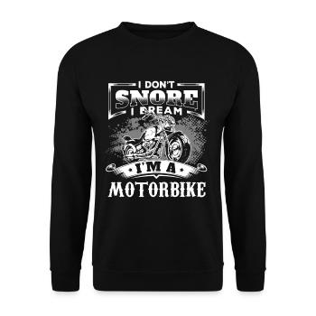 I don't Snore I Dream I'm A Motorbike Motorrad - Unisex Pullover - Schwarz - Vorne - Alina (178cm) & Michal (187cm)