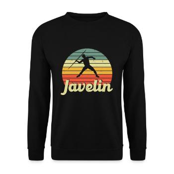 Lanceur de javelot vintage Rétro Javelin - Sweat-shirt Unisexe - noir - Devant - Alina (178cm) & Michal (187cm)