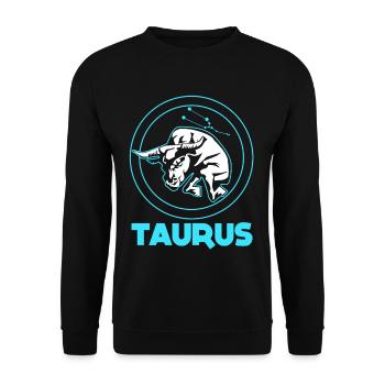 Sternzeichen Stier - Unisex Pullover - Schwarz - Vorne - Alina (178cm) & Michal (187cm)