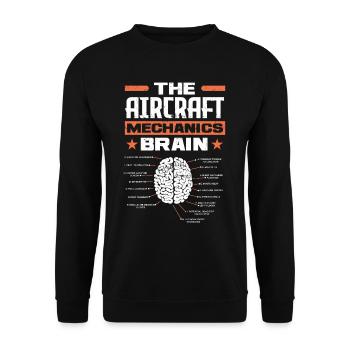 Aircraft Mechanic Brain - Unisex Sweatshirt - black - Front - Alina (178cm) & Michal (187cm)