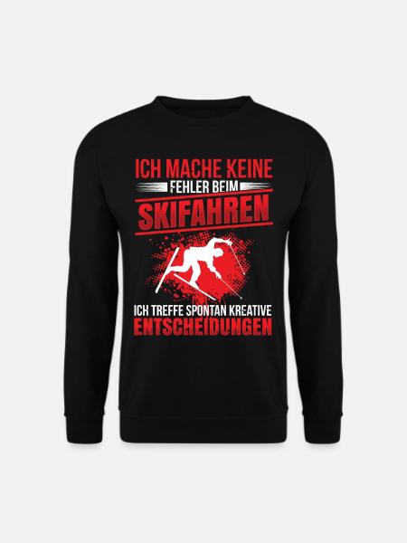 Keine Fehler beim Skifahren Ski Spruch Skifahrer - Unisex Pullover - Schwarz