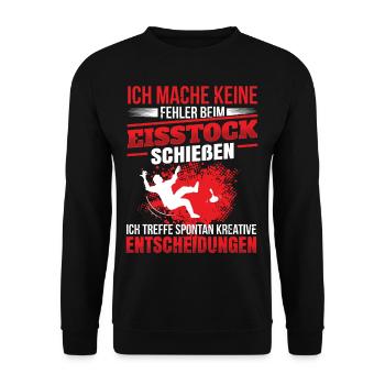 Keine Fehler beim Eisstock schießen Stockschütze - Unisex Pullover - Schwarz - Vorne - Alina (178cm) & Michal (187cm)
