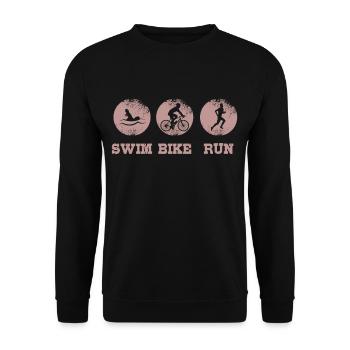 SWIM BIKE RUN Triathlon Triathlète triathlète - Sweat-shirt Unisexe - noir - Devant - Alina (178cm) & Michal (187cm)