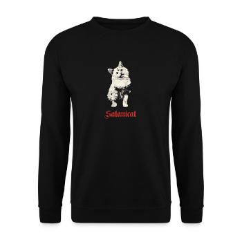 Okkulte Satanicat Satan Gothic Grunge Satan Teufel - Unisex Pullover - Schwarz - Vorne - Alina (178cm) & Michal (187cm)