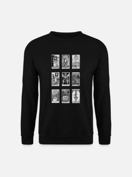 Okkulte Tarot Karte Gothic Grunge Satan Hexerei - Unisex Pullover - Schwarz