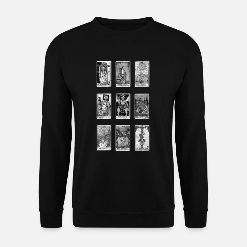 Okkulte Tarot Karte Gothic Grunge Satan Hexerei - Unisex Pullover - Schwarz