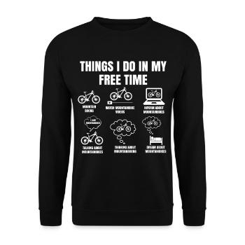 Things I do in my spare time bike - Unisex Sweatshirt - black - Front - Alina (178cm) & Michal (187cm)