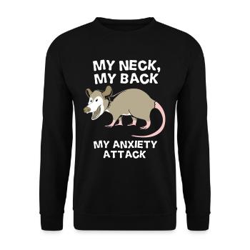 Opossum - Unisex Sweatshirt - black - Front - Alina (178cm) & Michal (187cm)