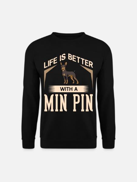 Zwergpinscher Minpin Rehpinscher Hund Welpen - Unisex Pullover - Schwarz