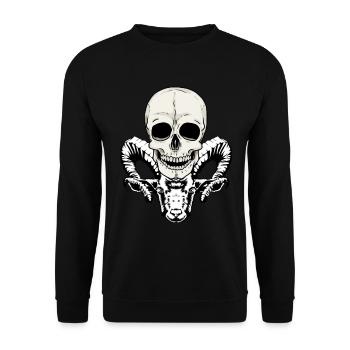Horreur diable démon crânes Halloween - Sweat-shirt Unisexe - noir - Devant - Alina (178cm) & Michal (187cm)