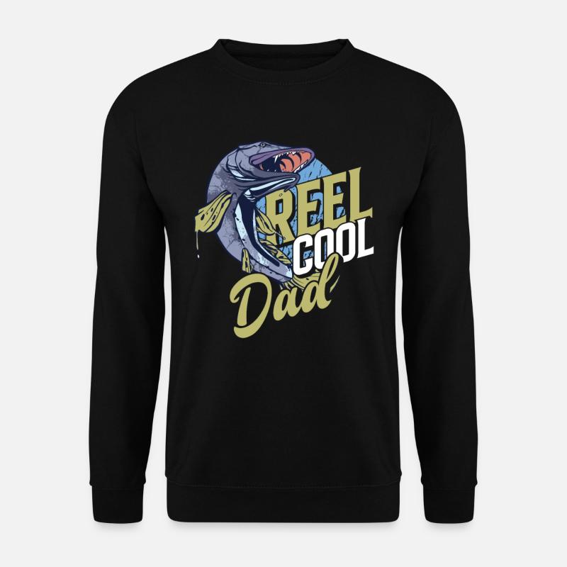 Papa Fischen Hobby Angel - Unisex Pullover - Schwarz
