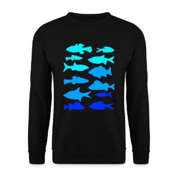 Pêcheur carpe brochet - Sweat-shirt Unisexe - noir - Devant - Alina (178cm) & Michal (187cm)