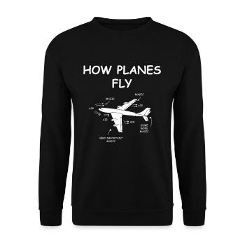 How Planes Fly Magic Magic Air Plane Ontrie - Unisex Sweatshirt - black - Front - Alina (178cm) & Michal (187cm)