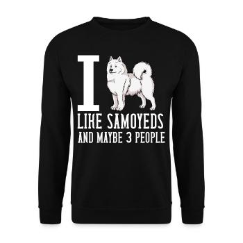 Samoyed Dog Puppy Owner Owner Lover - Unisex Sweatshirt - black - Front - Alina (178cm) & Michal (187cm)
