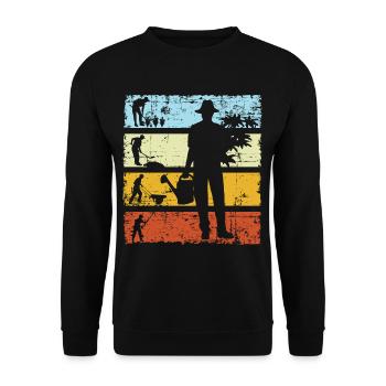 Jardinier vintage Jardinier Jardinier amateur - Sweat-shirt Unisexe - noir - Devant - Alina (178cm) & Michal (187cm)